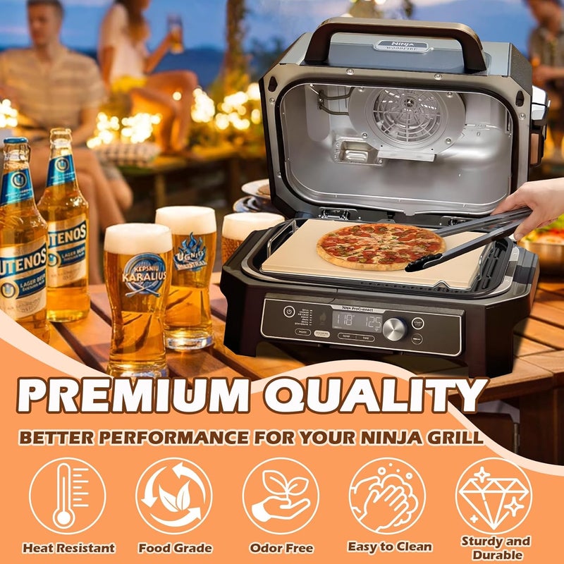 MOASKER Pizza Stone with Rack for Ninja Woodfire XL Grill OG800 OG900 Series Accessories, Woodfire Grill Pizza Stone for Ninja OG951 OG850 OG952 Pro Connect XL Outdoor Grill Accessories, Rectangle - Image 5